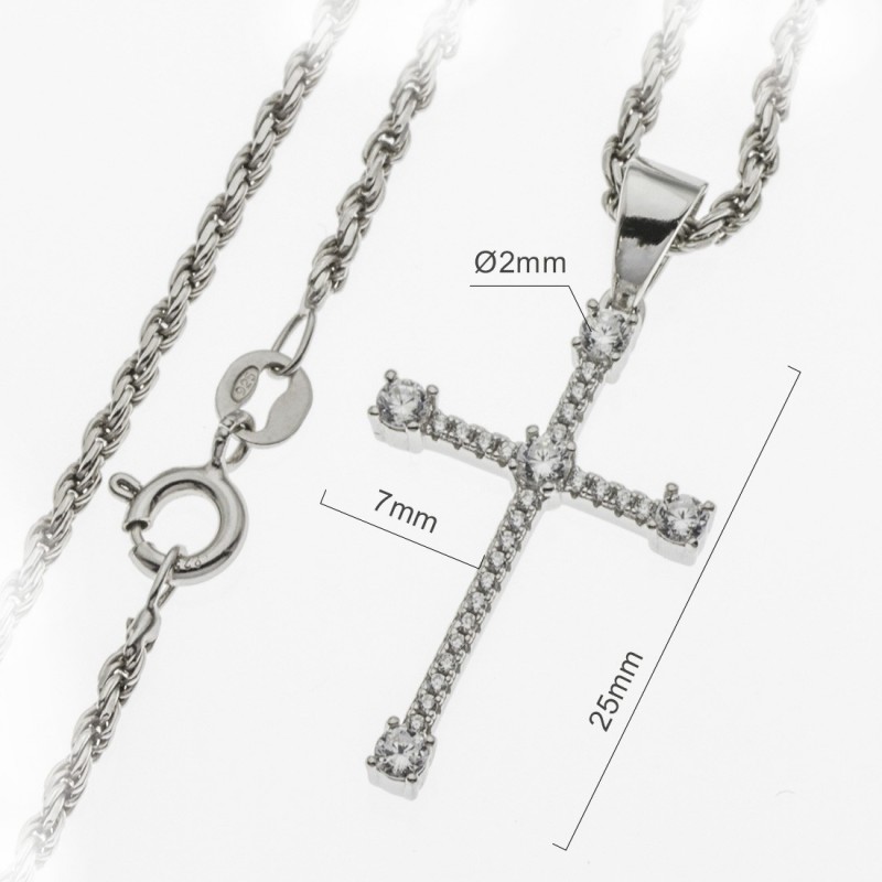 Ciondolo Croce In Argento Sterling - Piccolo, Semplice, 1.8x0 - Foto 7