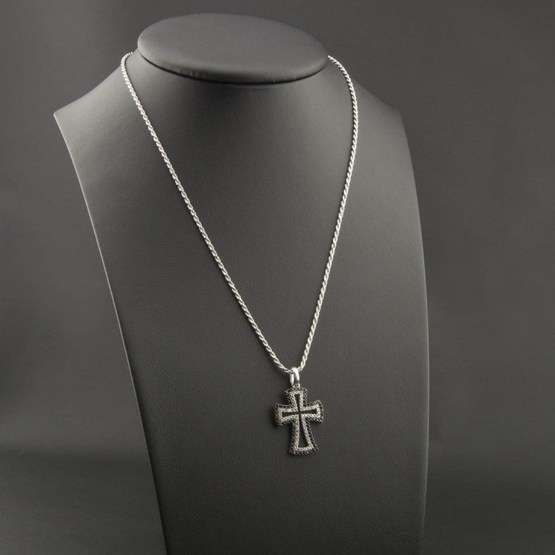 Collana In Argento Con Charm Crocetta E Zirconi - Gioielli - Foto 9