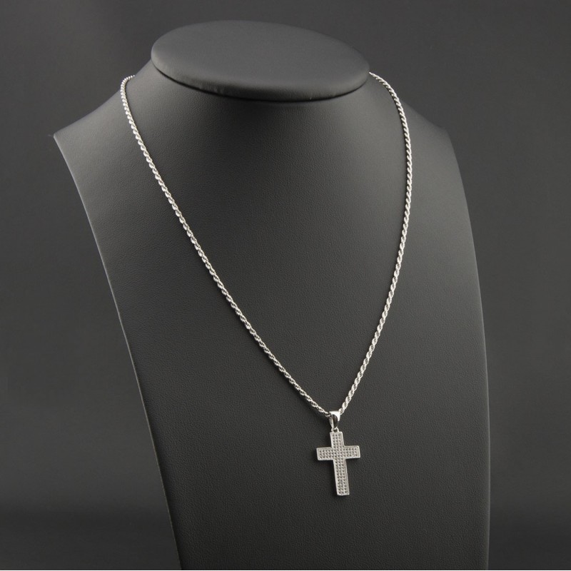 Ciondolo A Croce In Argento 925 E Zirconi